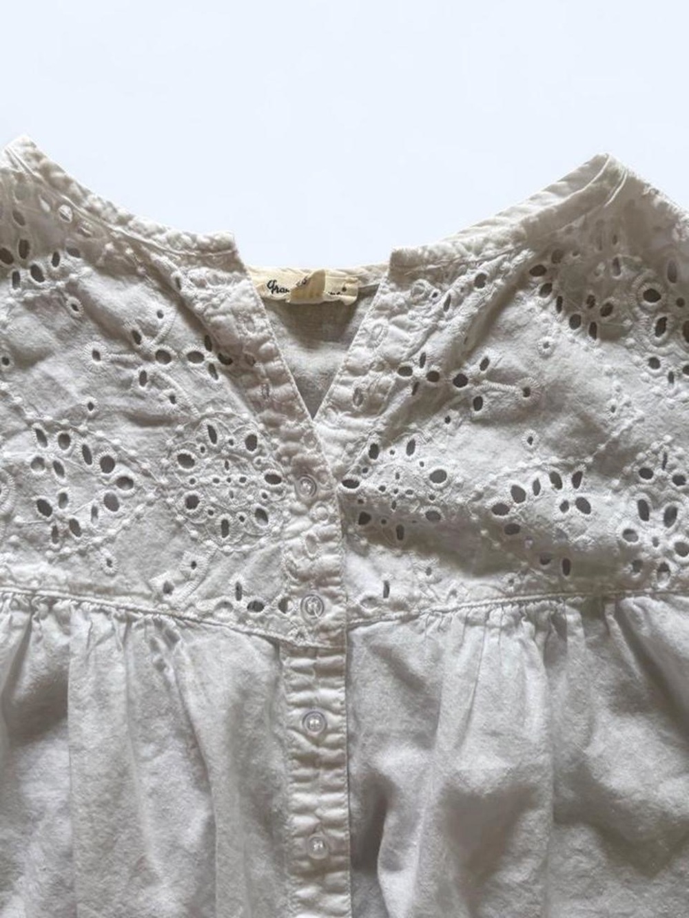 White Button-Front Blouse - Picture 3 of 5